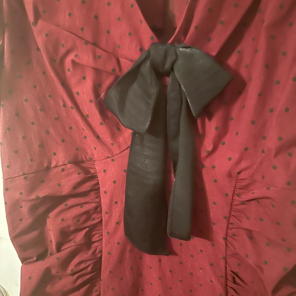 Stop Staring. Maroon and black polka dots pinup dress. Tags still on it. - Picture 2 of 2